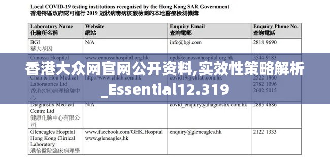 香港大众网官网公开资料,实效性策略解析_Essential12.319