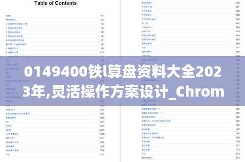 0149400铁l算盘资料大全2023年,灵活操作方案设计_Chromebook10.321