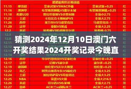 猜测2024年12月10日澳门六开奖结果2024开奖记录今晚直播,正确解答落实_AP2.221