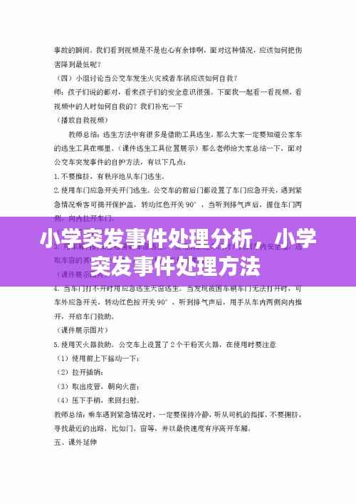 小学突发事件处理分析,小学突发事件处理方法