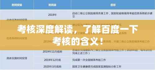 考核深度解读,了解百度一下考核的含义!